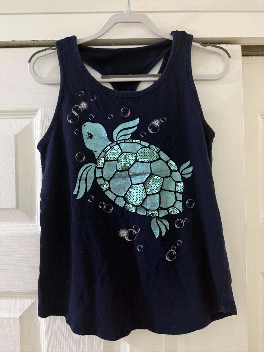 🐢 Justice Navy Girls Tee with Sparkle Print 🐢